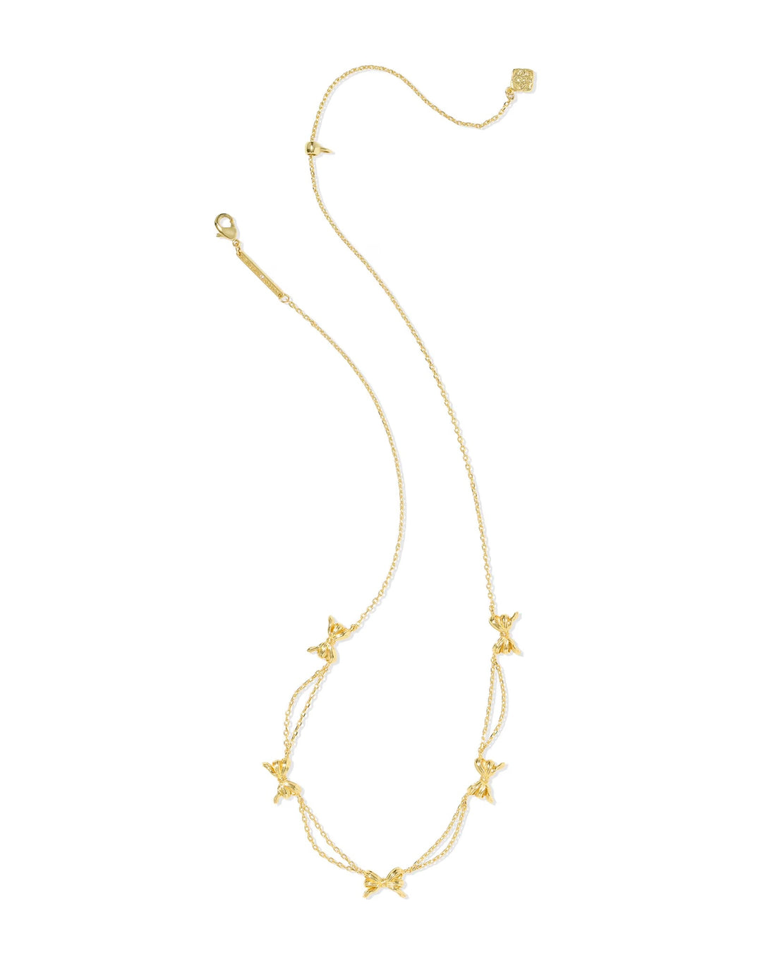 Bow Strand Necklace Gold Metal