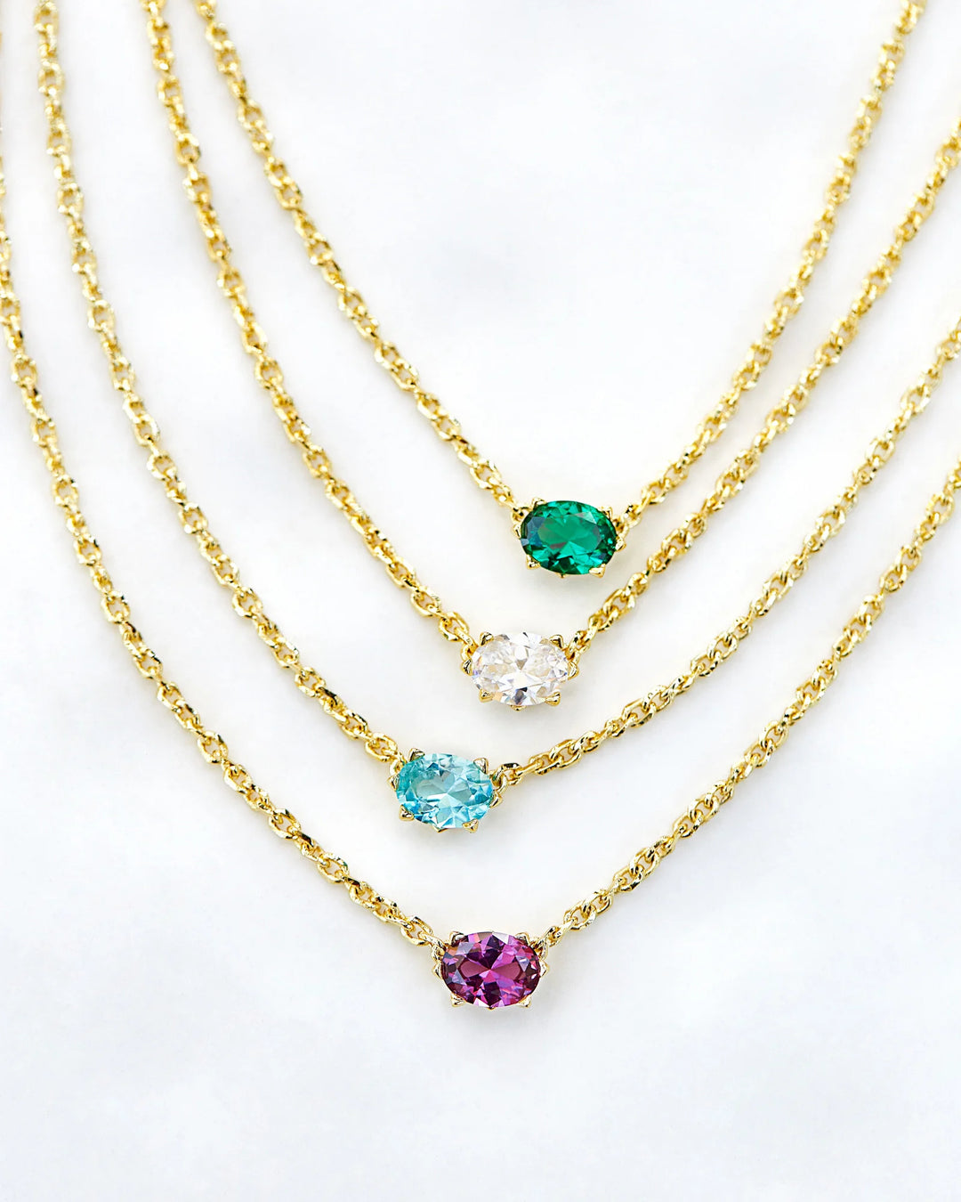 Cailin Pendant Gold Aqua Crystal