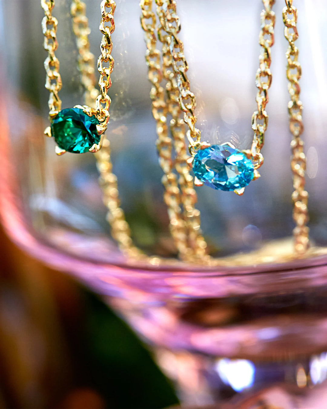 Cailin Pendant Gold Green Crystal