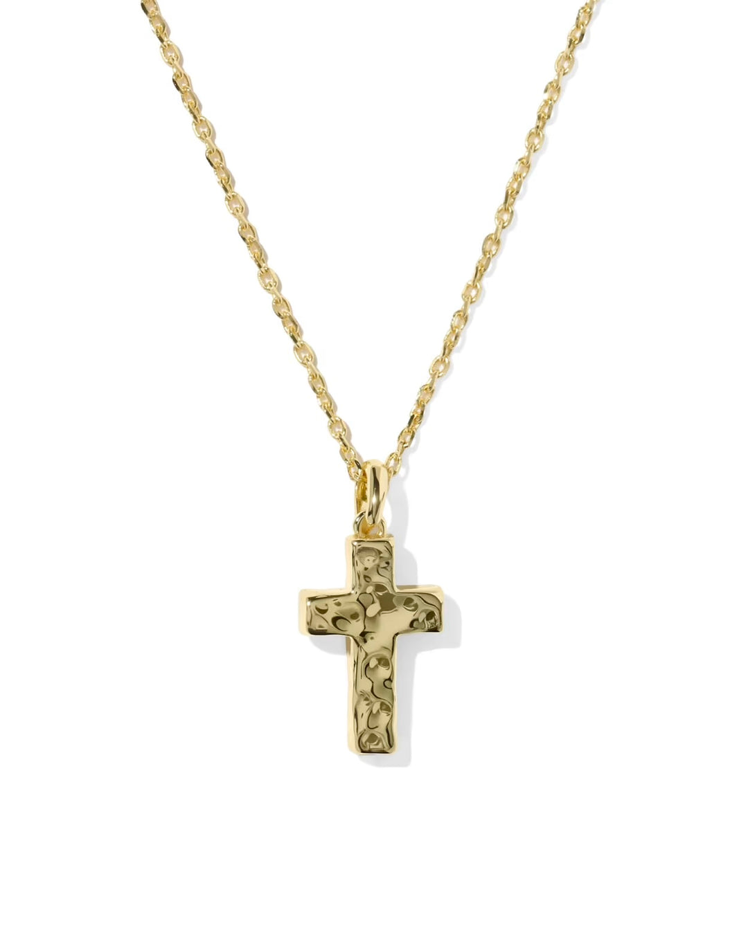 Cross Pendant Gold Matte Light Blue