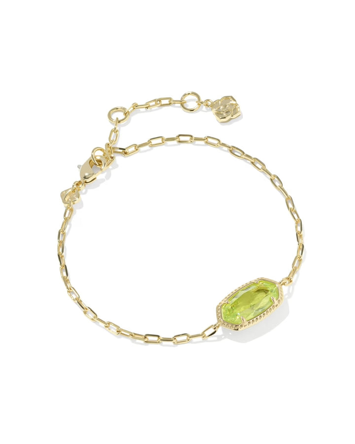 Elaina Luxe Chain Bracelet Gold Light Green