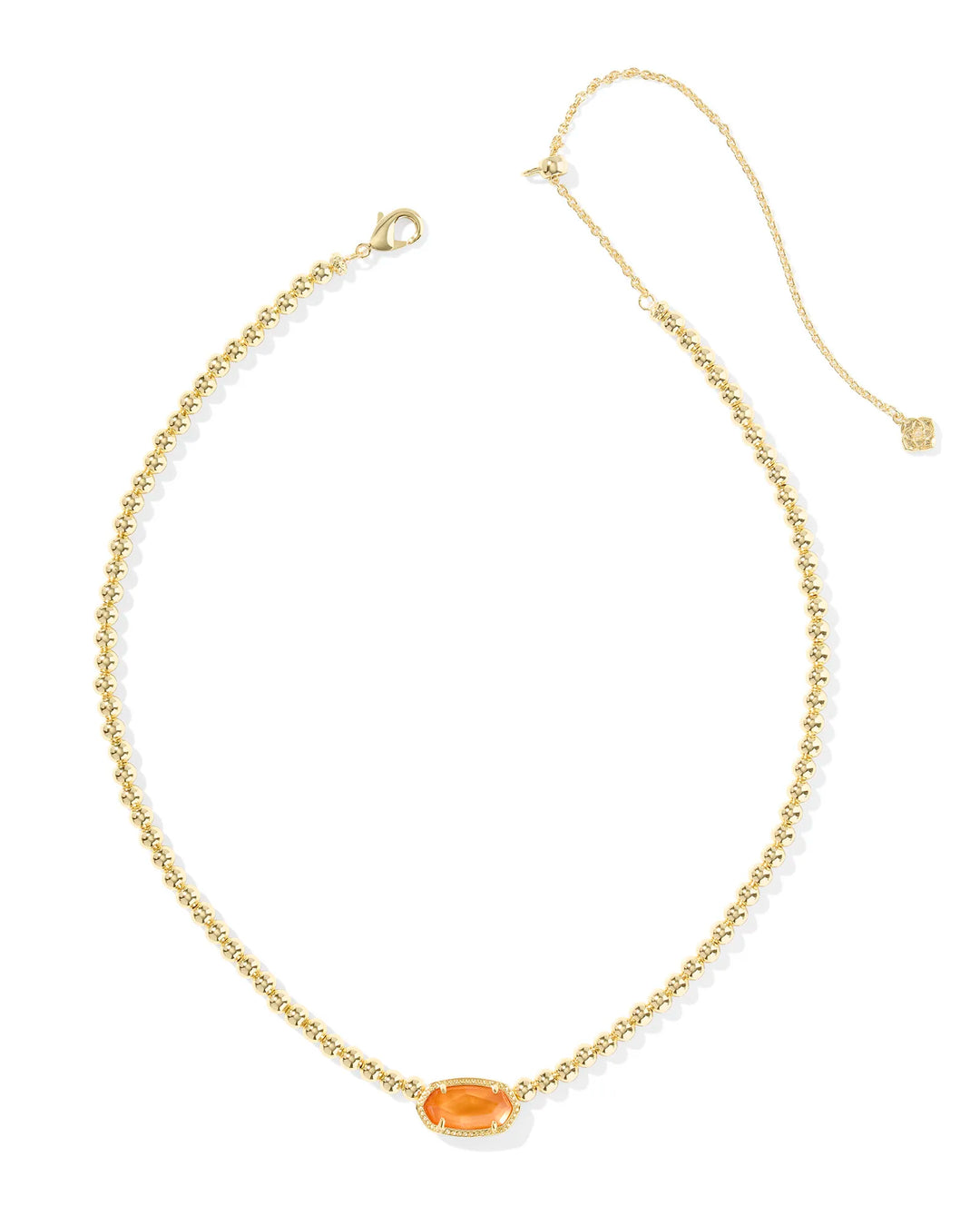 Elisa Beaded Necklace Gold Papaya Mother of Pearl