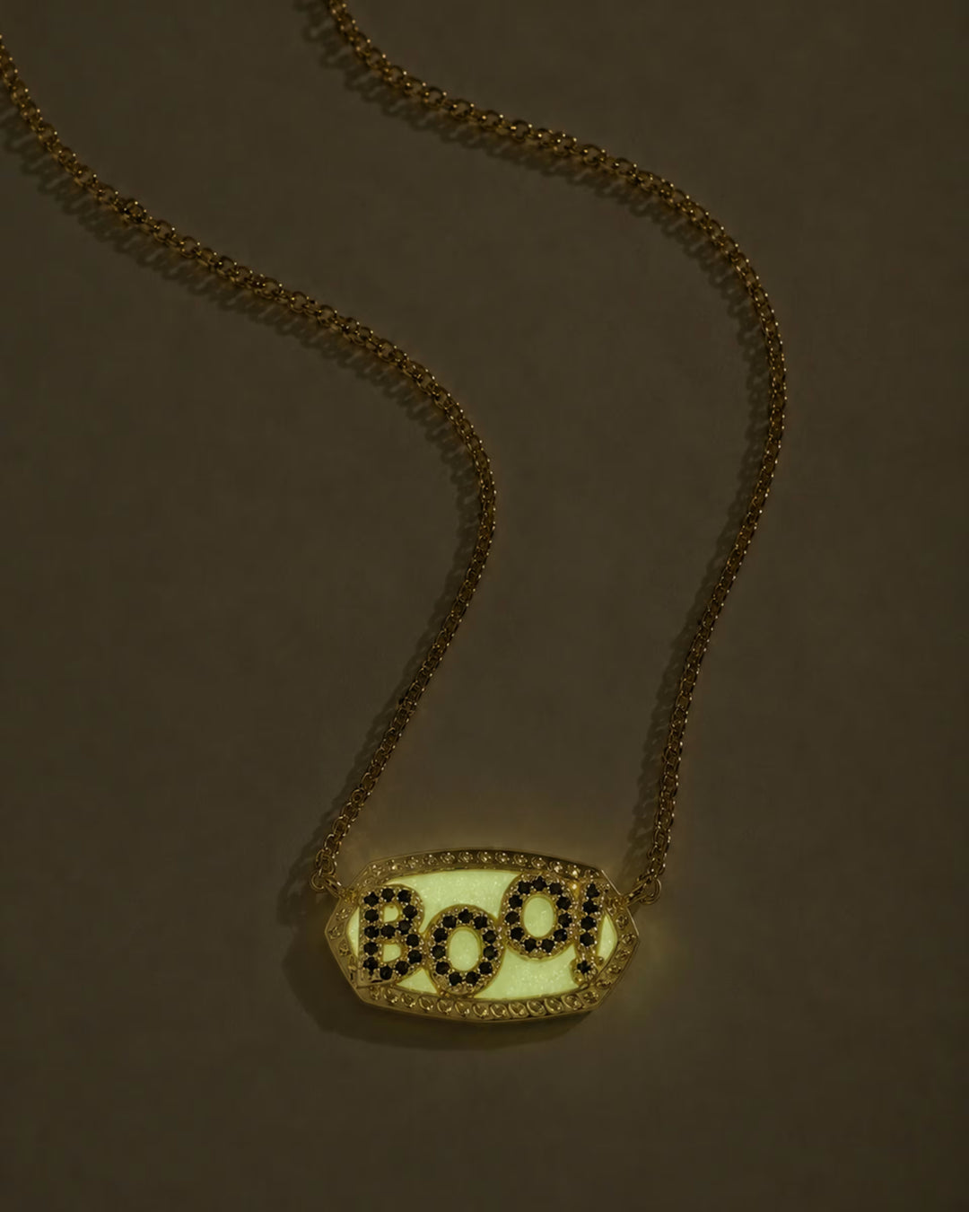 Elisa Boo Pendant Gold Glow in Dark