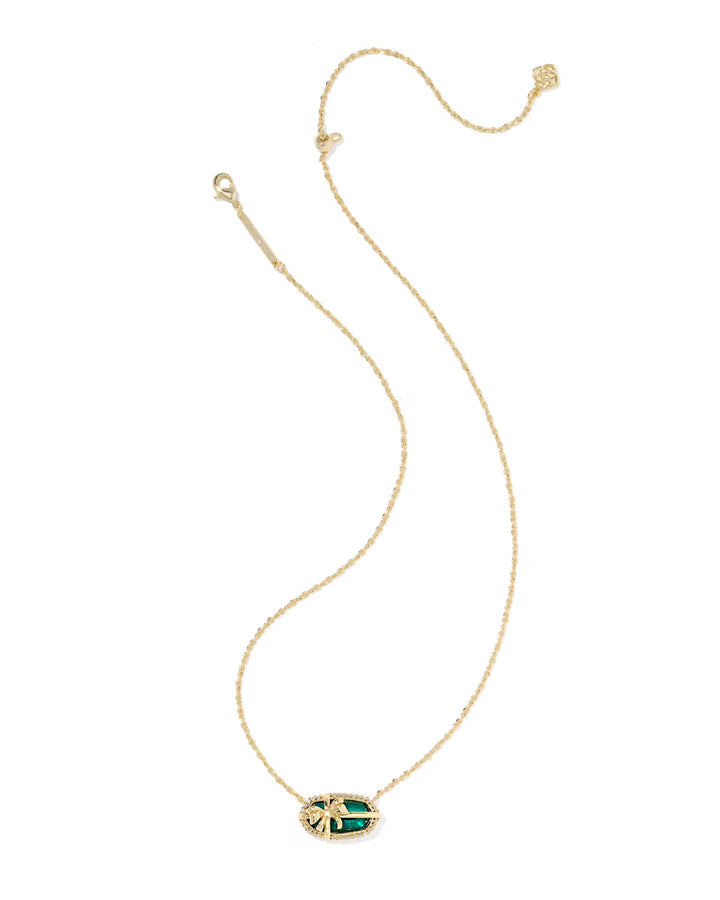 Elisa Bow Short Pendant Gold Pine Illusion