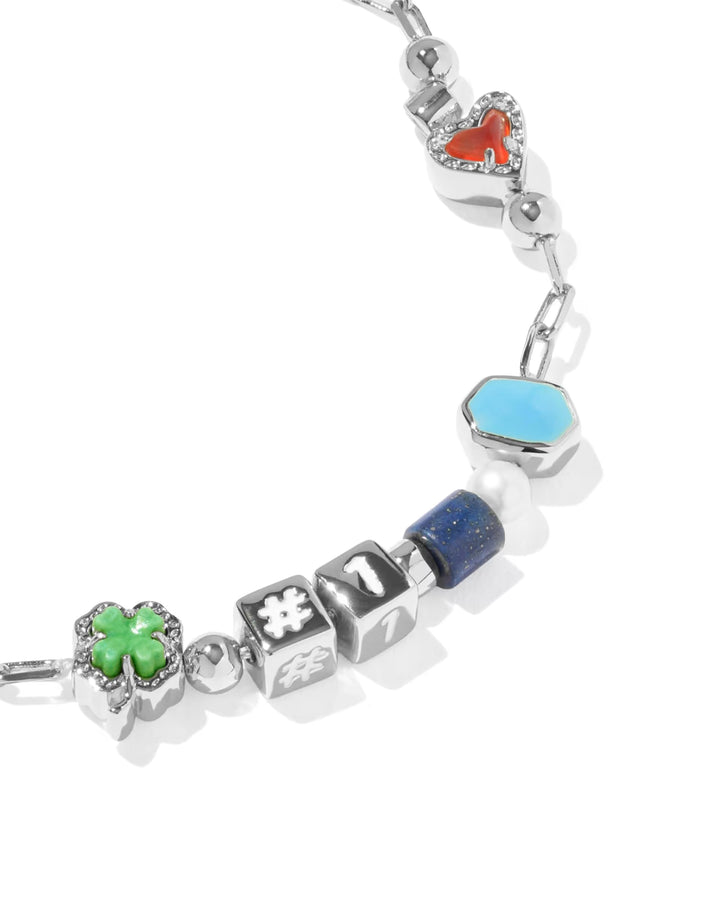 Lacey Delicate Chain Bracelet RHOD Multi