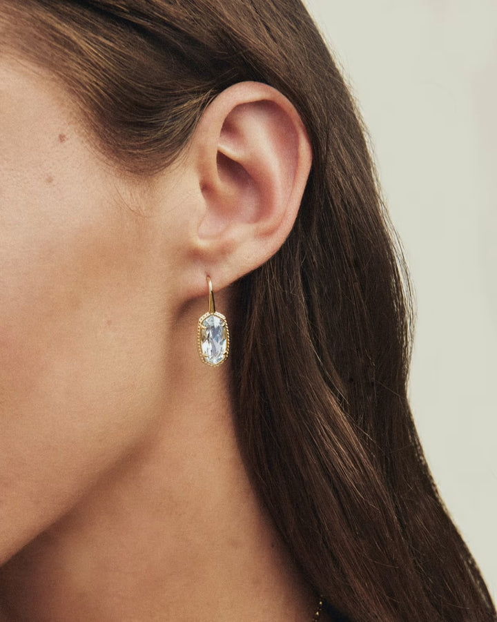 Lee Luxe Drop Ear Gold White CZ