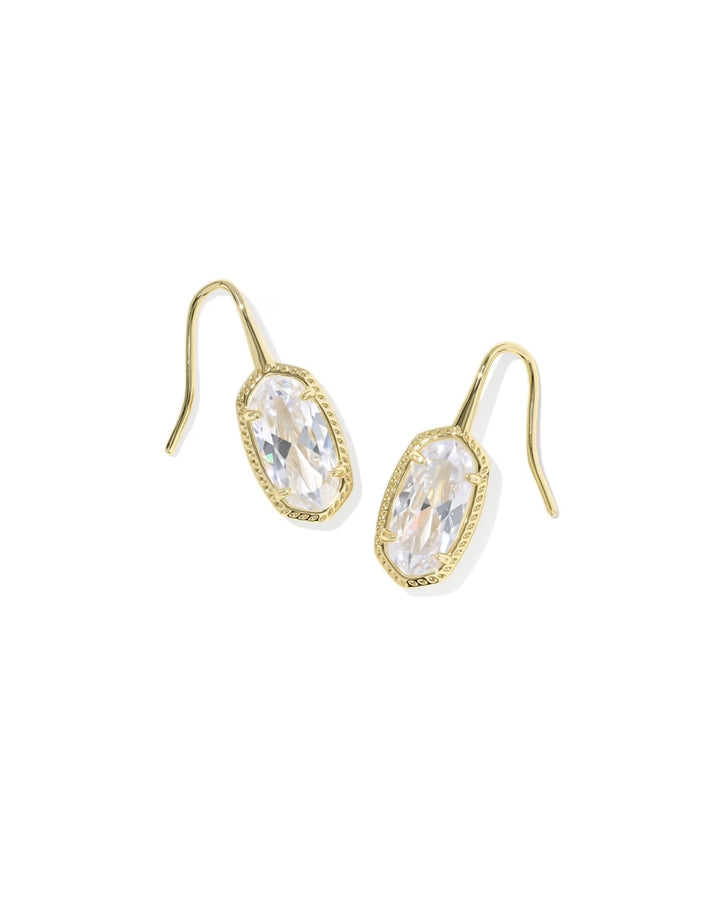 Lee Luxe Drop Ear Gold White CZ
