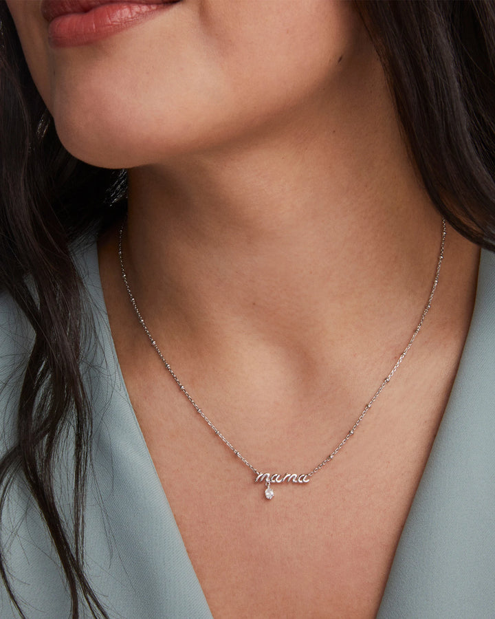 Mama Crystal Pendant Rhod Metal