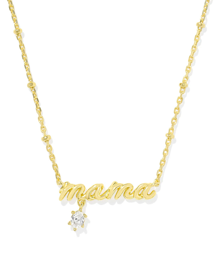 Mama Crystal Pendant Gold Metal