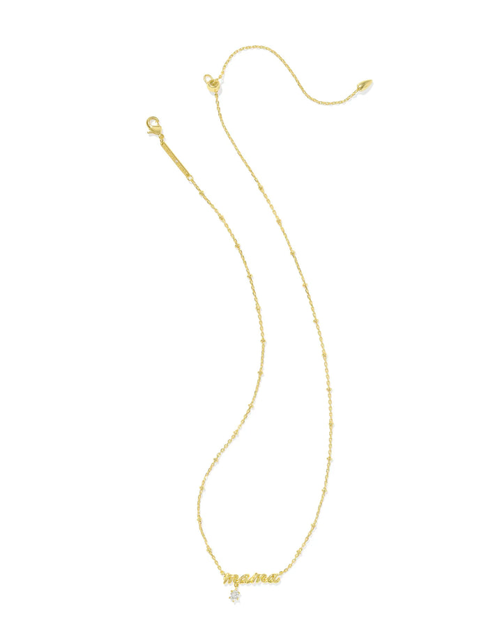 Mama Crystal Pendant Gold Metal
