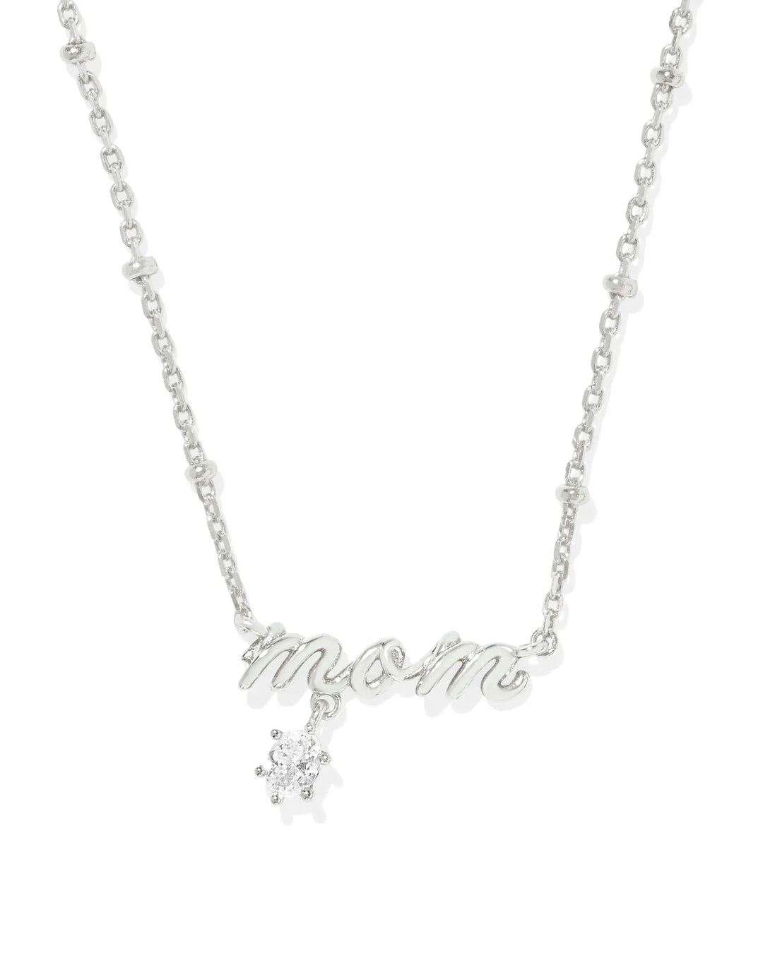 Mom Crystal Pendant Rhod Metal