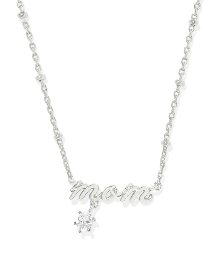 Mom Crystal Pendant Rhod Metal