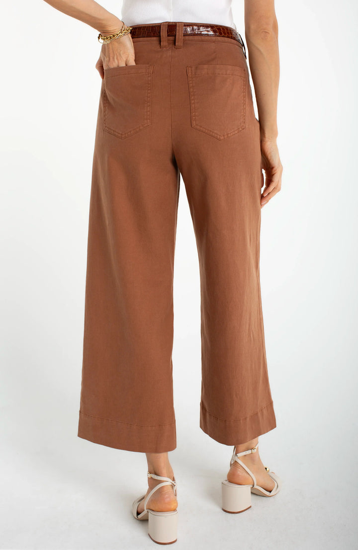 Mocha Brown High Rise Crop Wide Leg