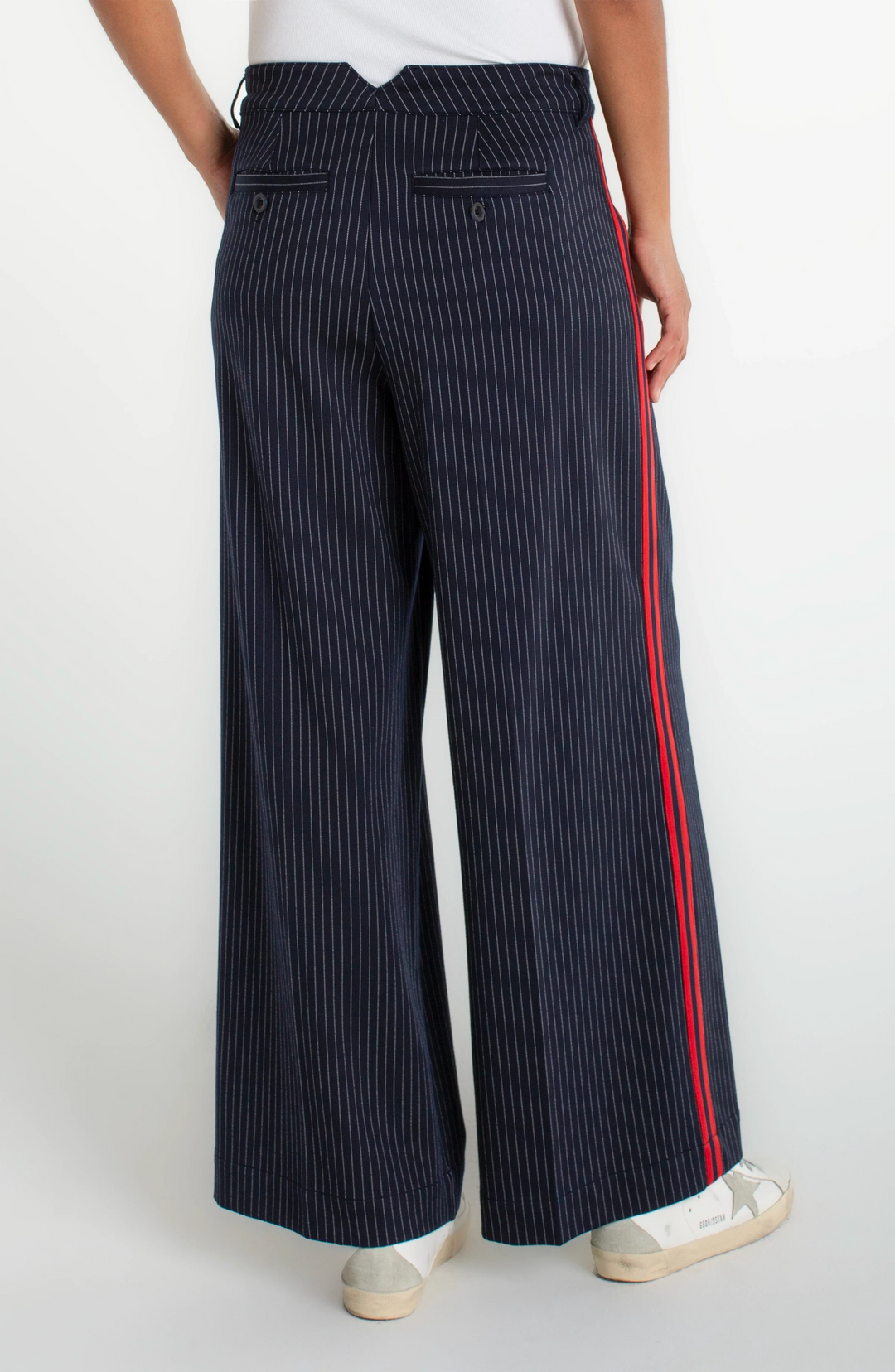 Pleated Trouser with Side Stripe