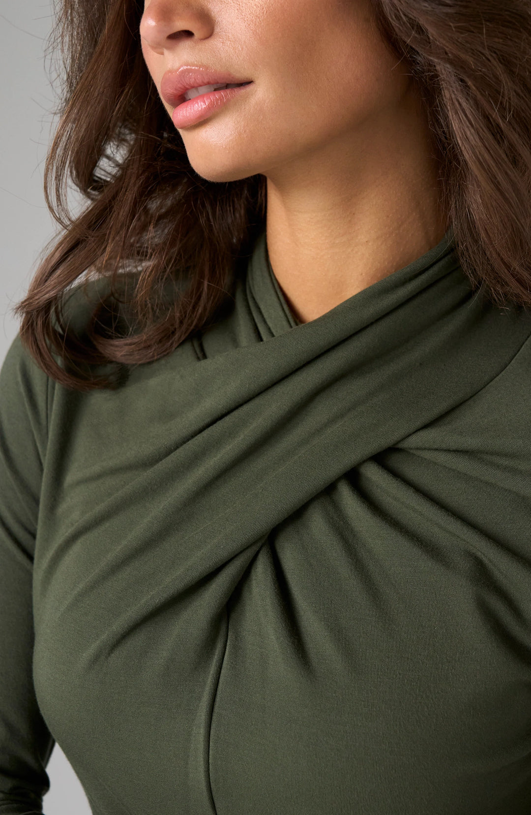 Hunter Green Wrap Neck Top