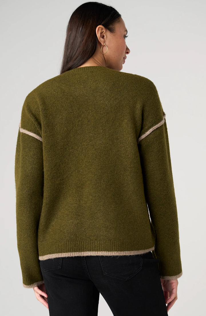 Crewneck Sweater w/Cream Tulip Hem