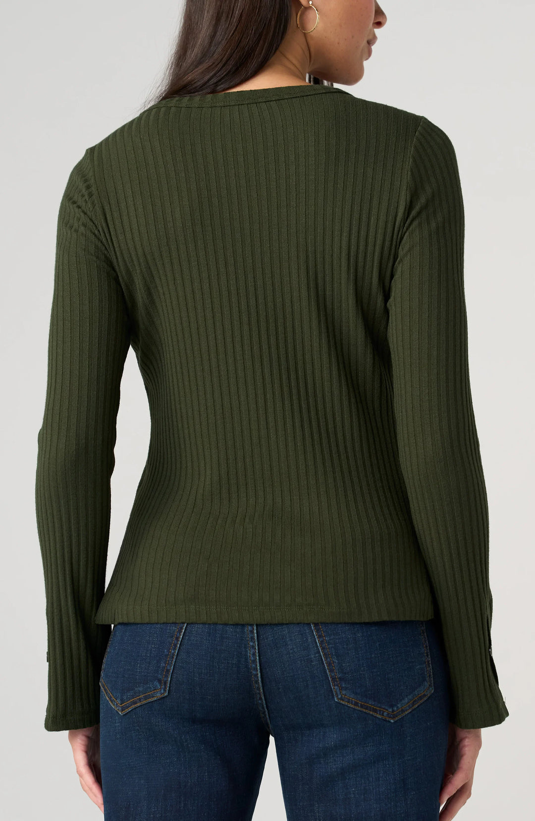 Olive Green Scoop Neck Top