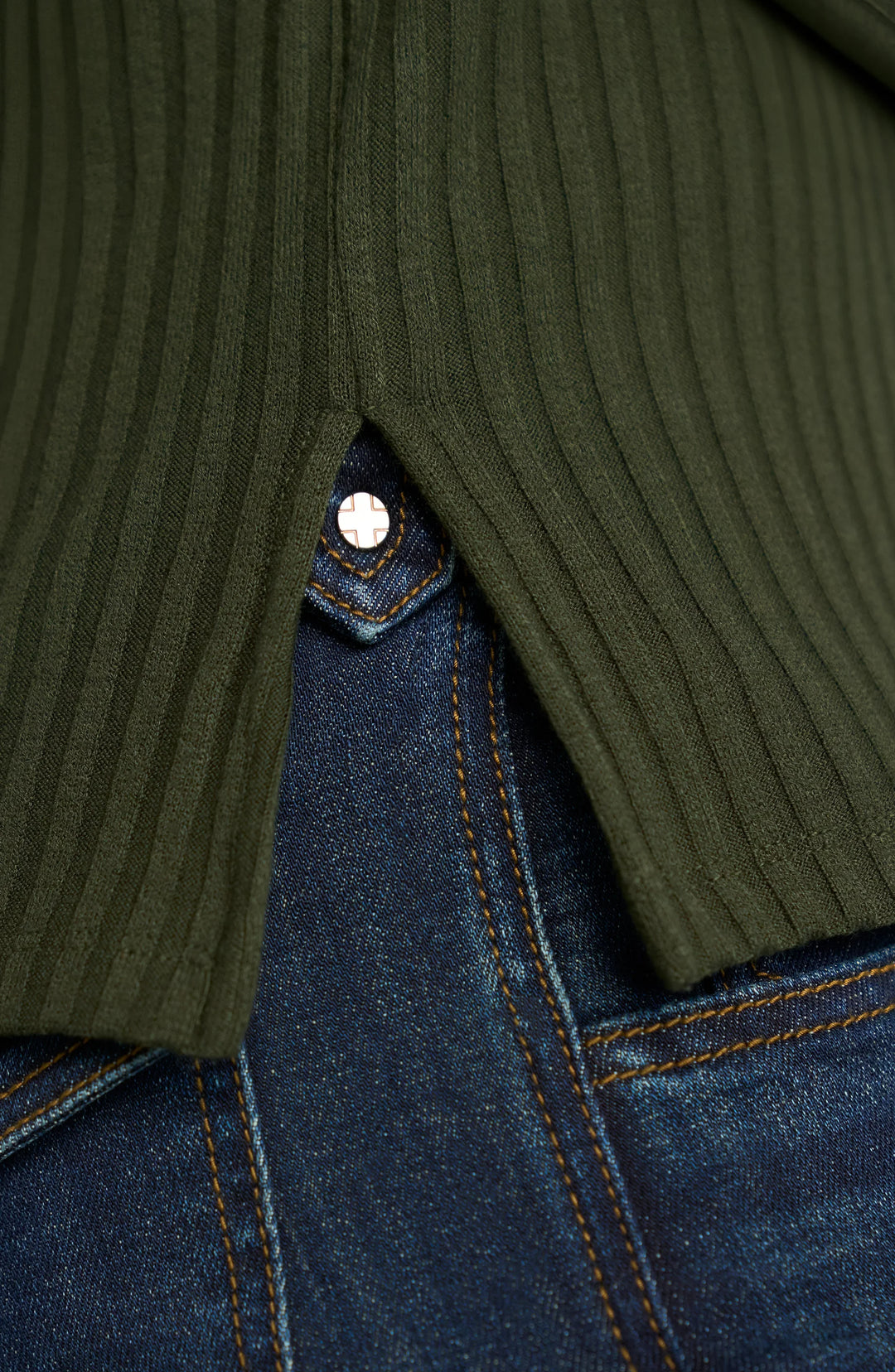 Olive Green Scoop Neck Top