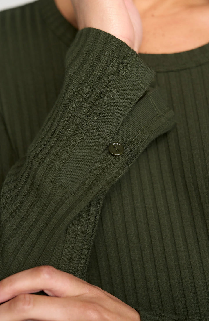 Olive Green Scoop Neck Top