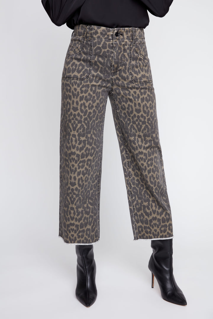 Leopard Print Tencel Pant