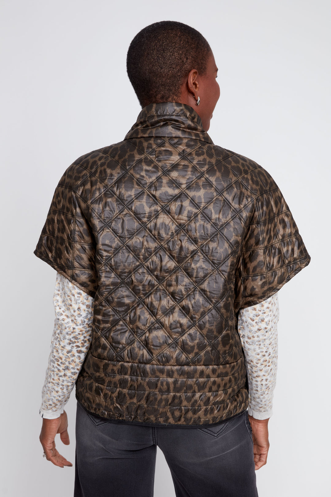 Leopard Print Quilted Vest