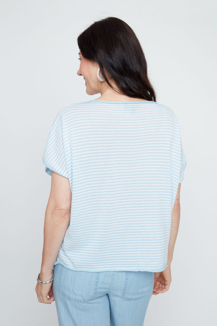 Blue Stripe Knit Sweater