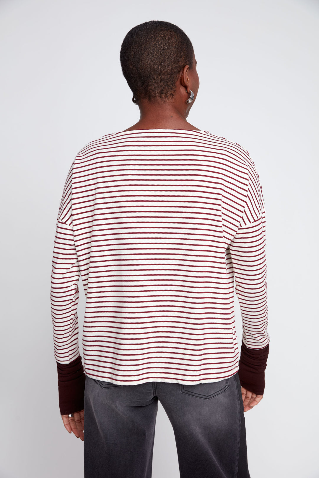 Cabernet Stripe L/S Tee w/Stars