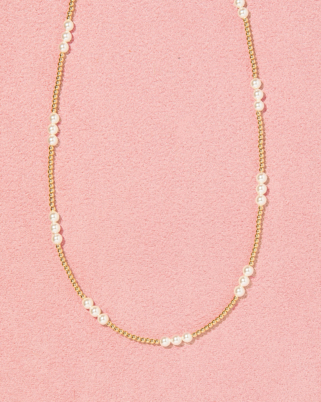 ILY Pearl Beaded Stretch Necklace 16" w/Clasp