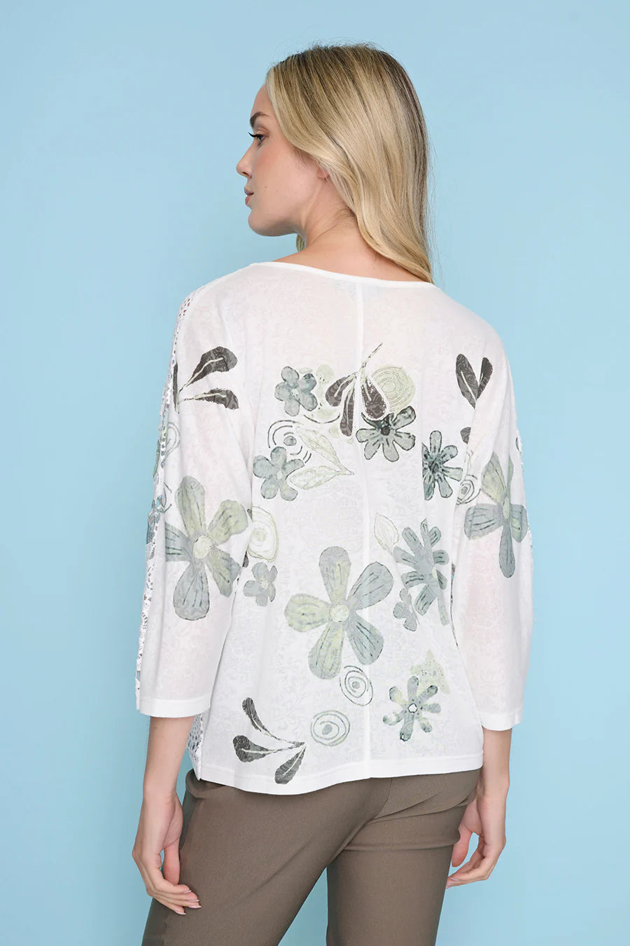 Floral Printed Drawstring Ruched Top