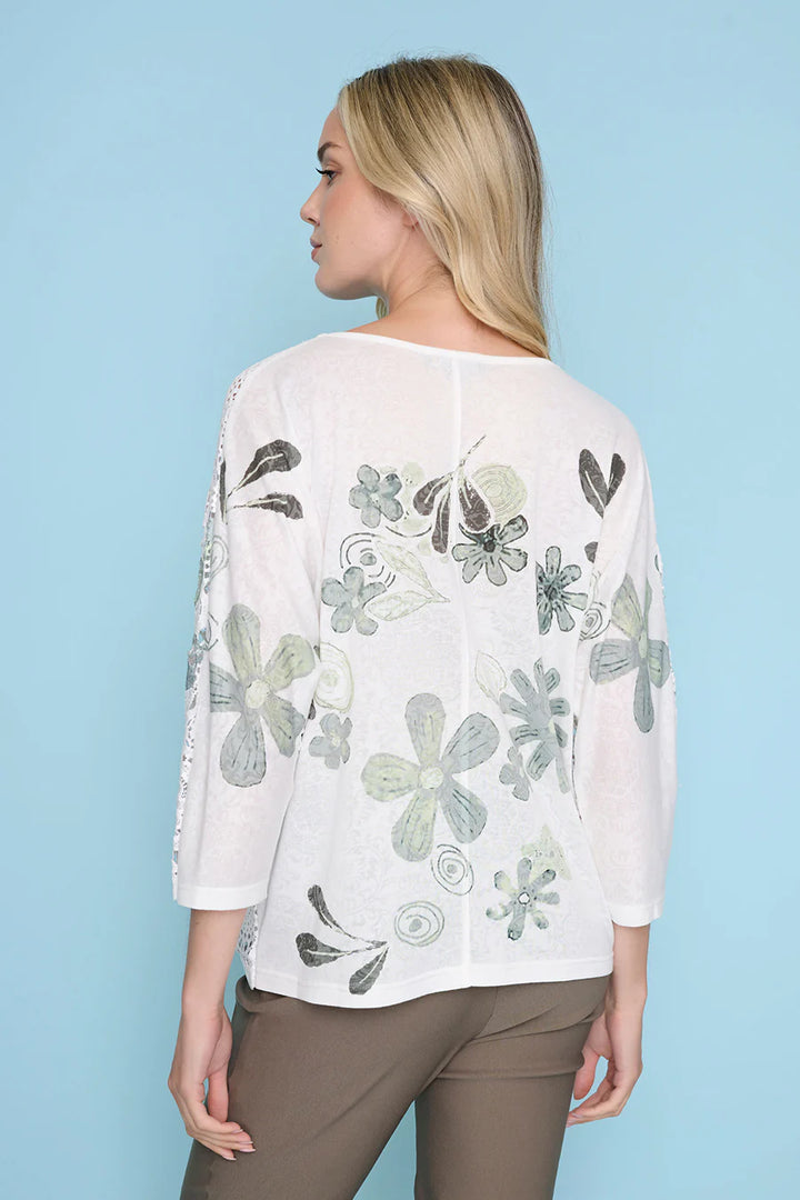 Floral Printed Drawstring Ruched Top