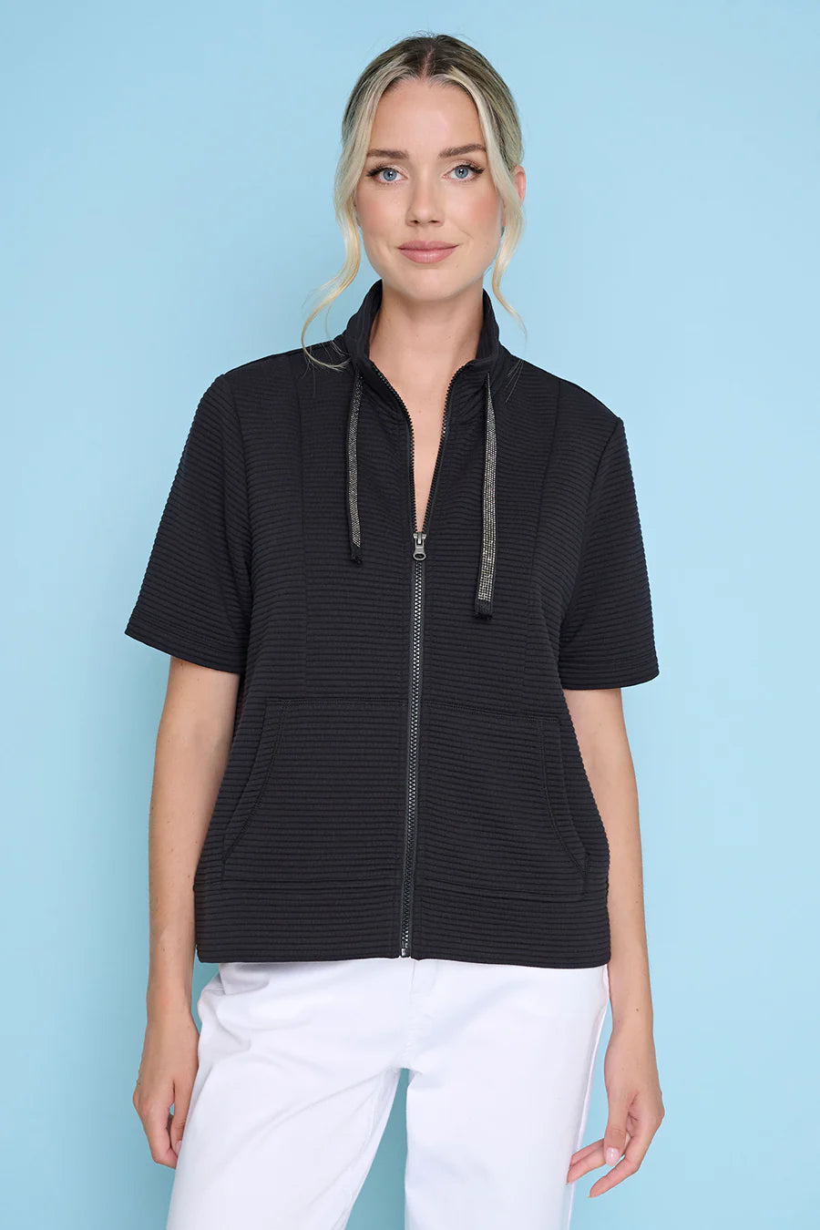 Zip-Front Jacket, Black