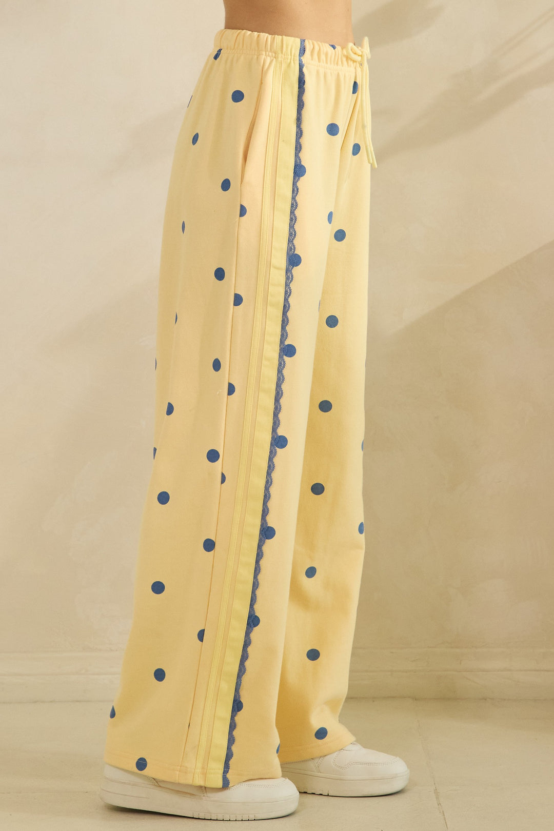 Boho Yellow/Blue Polka Dot Sweatpants