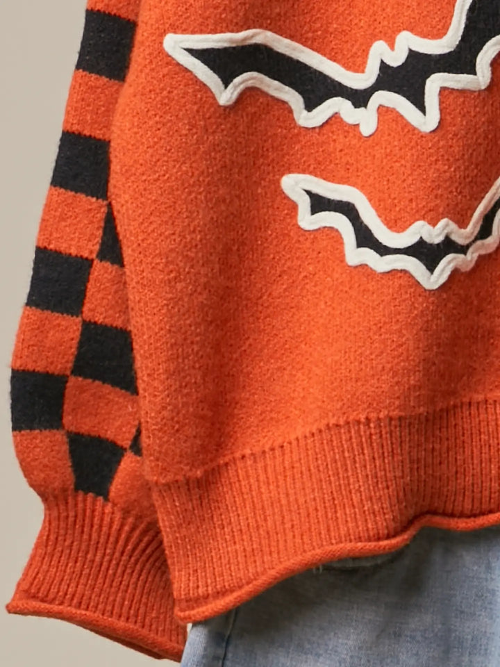 Orange Checkerboard Sweater