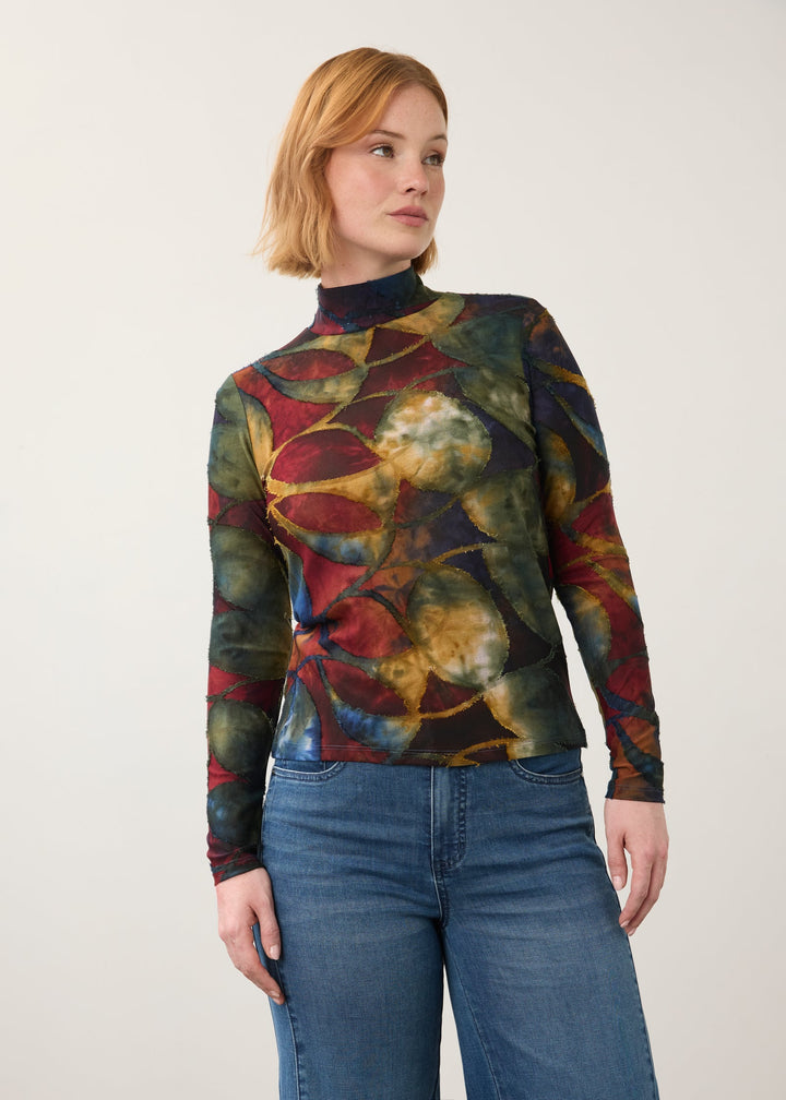 Autumnal Long Sleeve Mock Neck Top