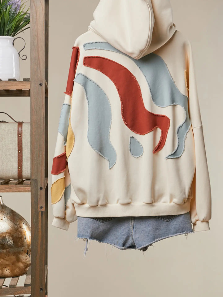 Abstract Patch Hoodie