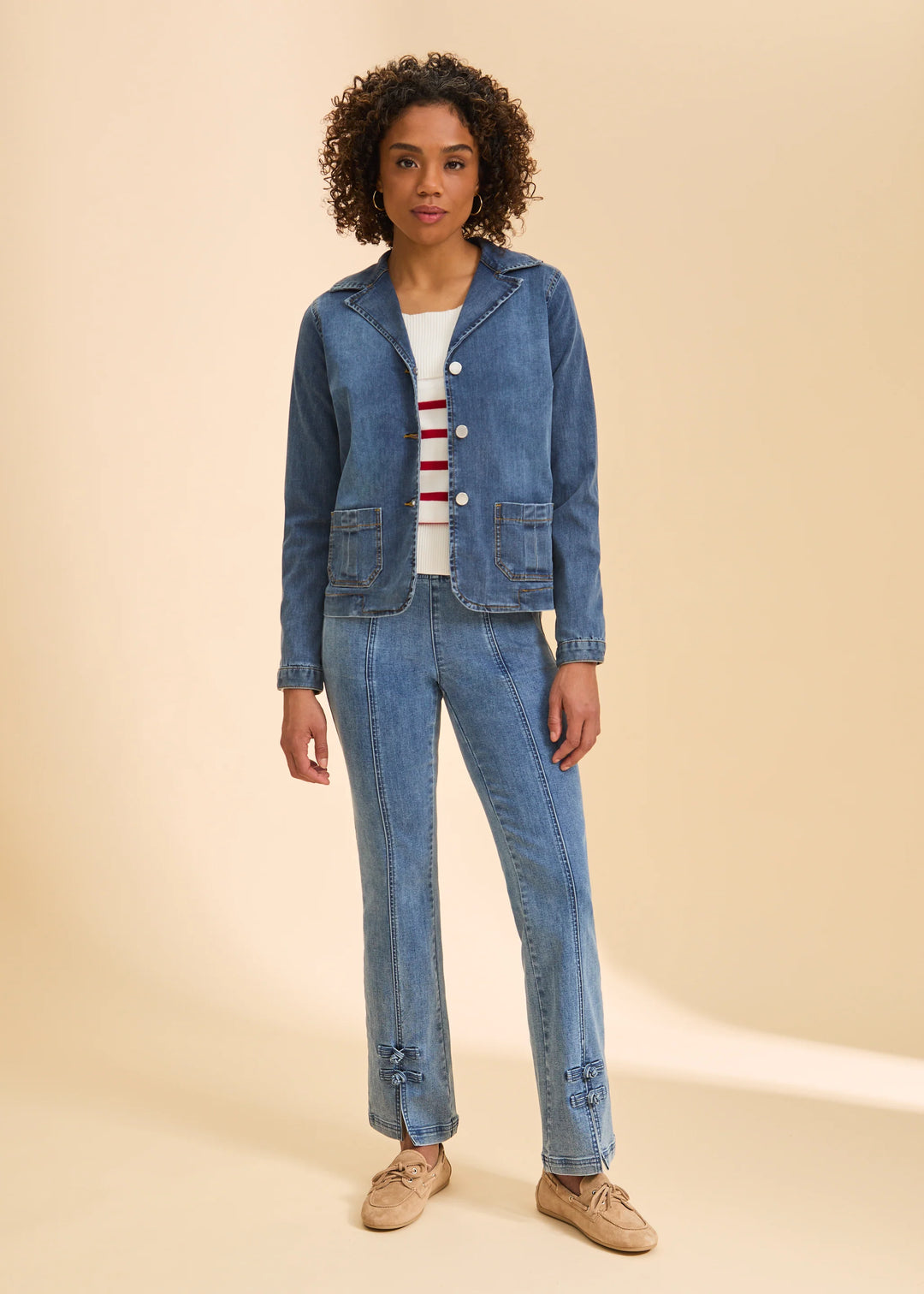 Denim Blazer Jacket Medium Wash