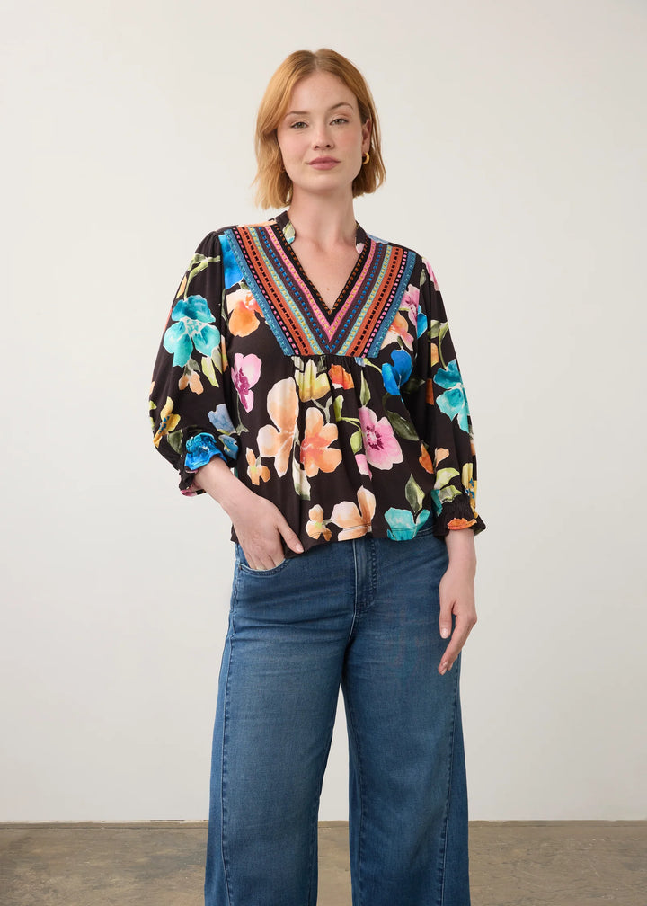 Rebecca Floral Embellished Top