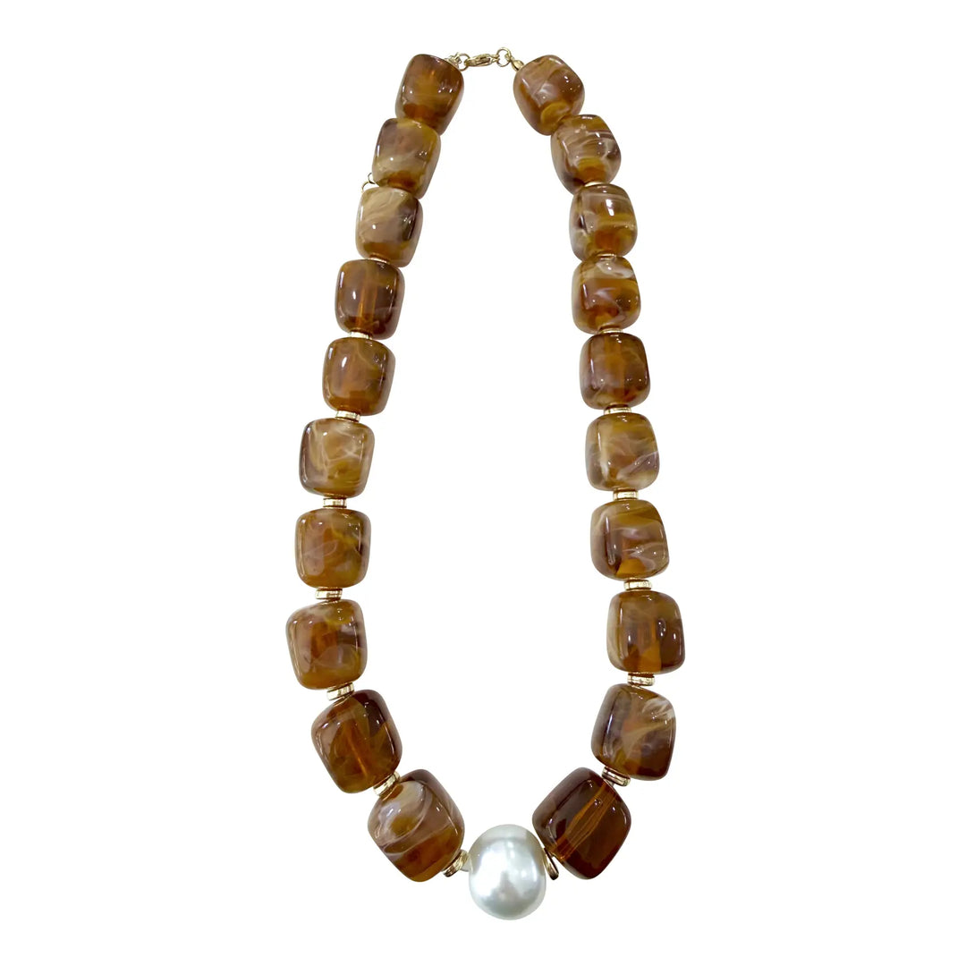 Paula Chunky Pearl Necklace Tortoise
