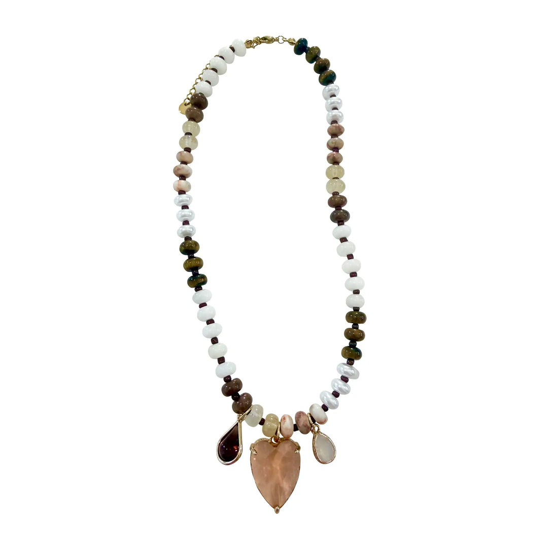 Simon Beaded CZ Necklace Neutral