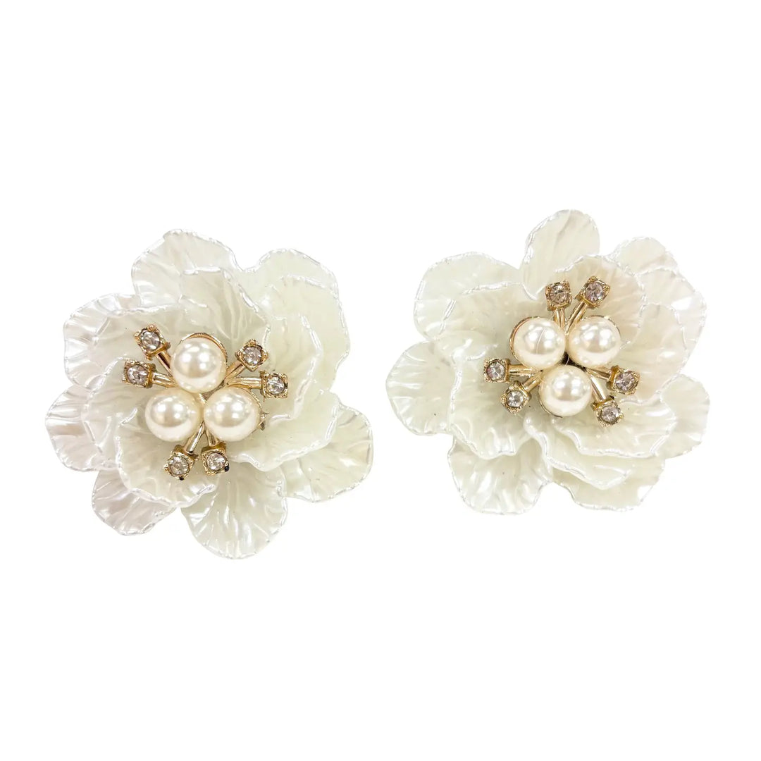 Jodi Flower Earring White