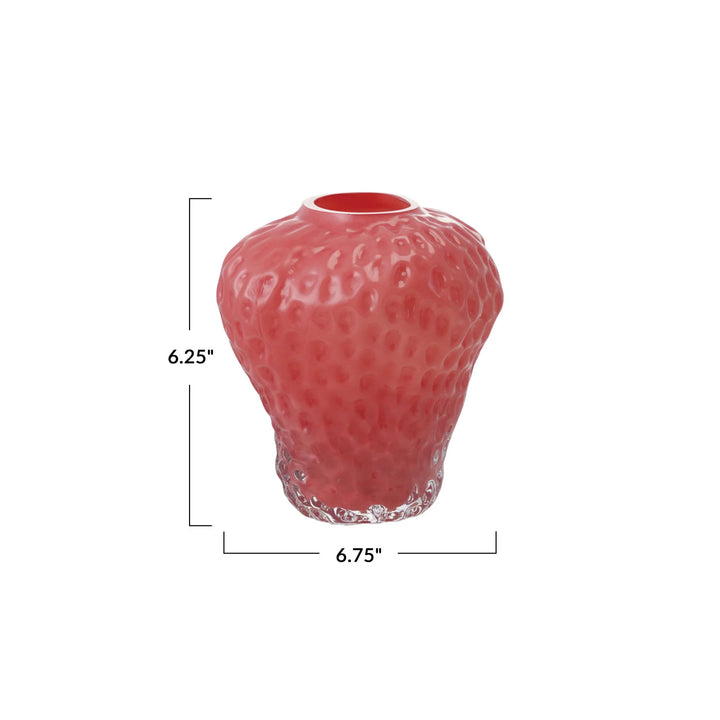 Glass Strawberry Shaped Vase