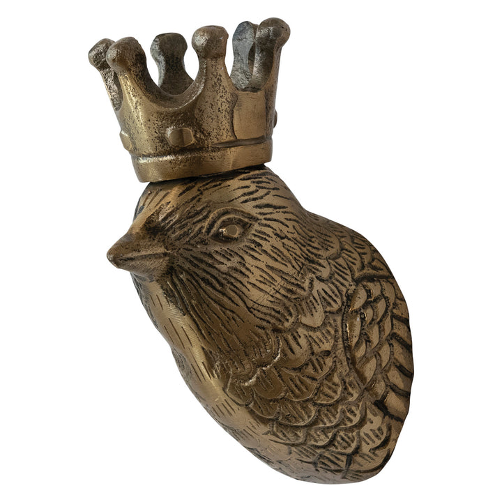 Cast Aluminum Bird Head with Crown Wall Decor