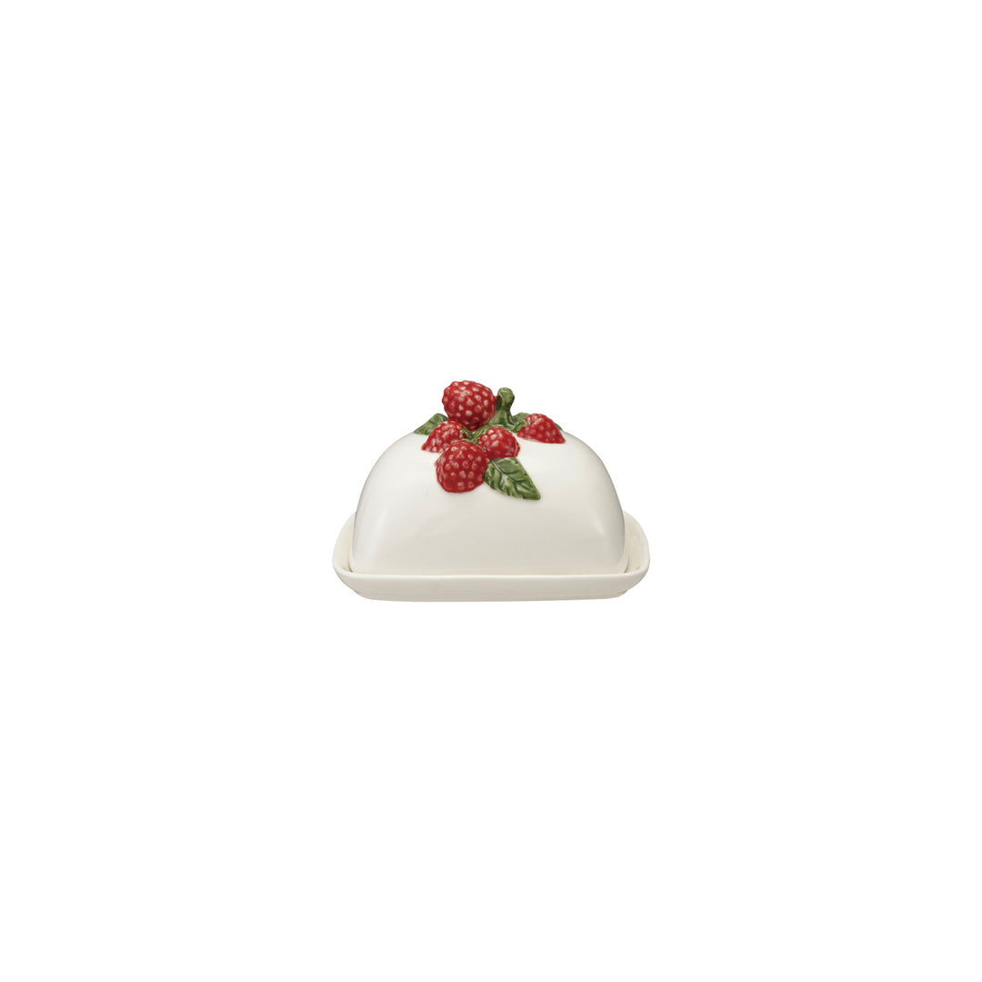 Butter Dish w/ Raspberry Shaped Handle
