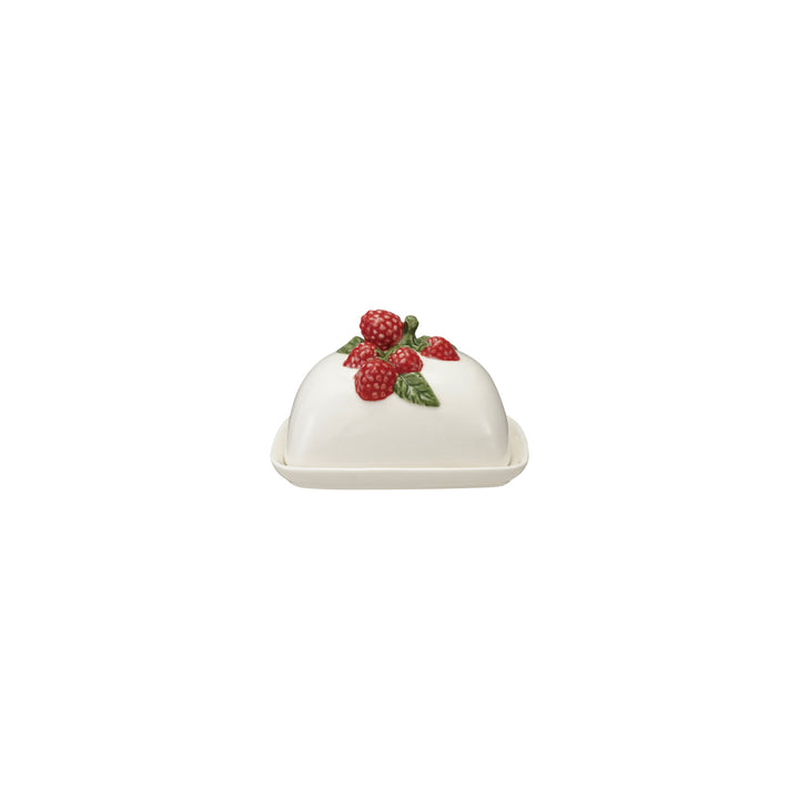 Butter Dish w/ Raspberry Shaped Handle