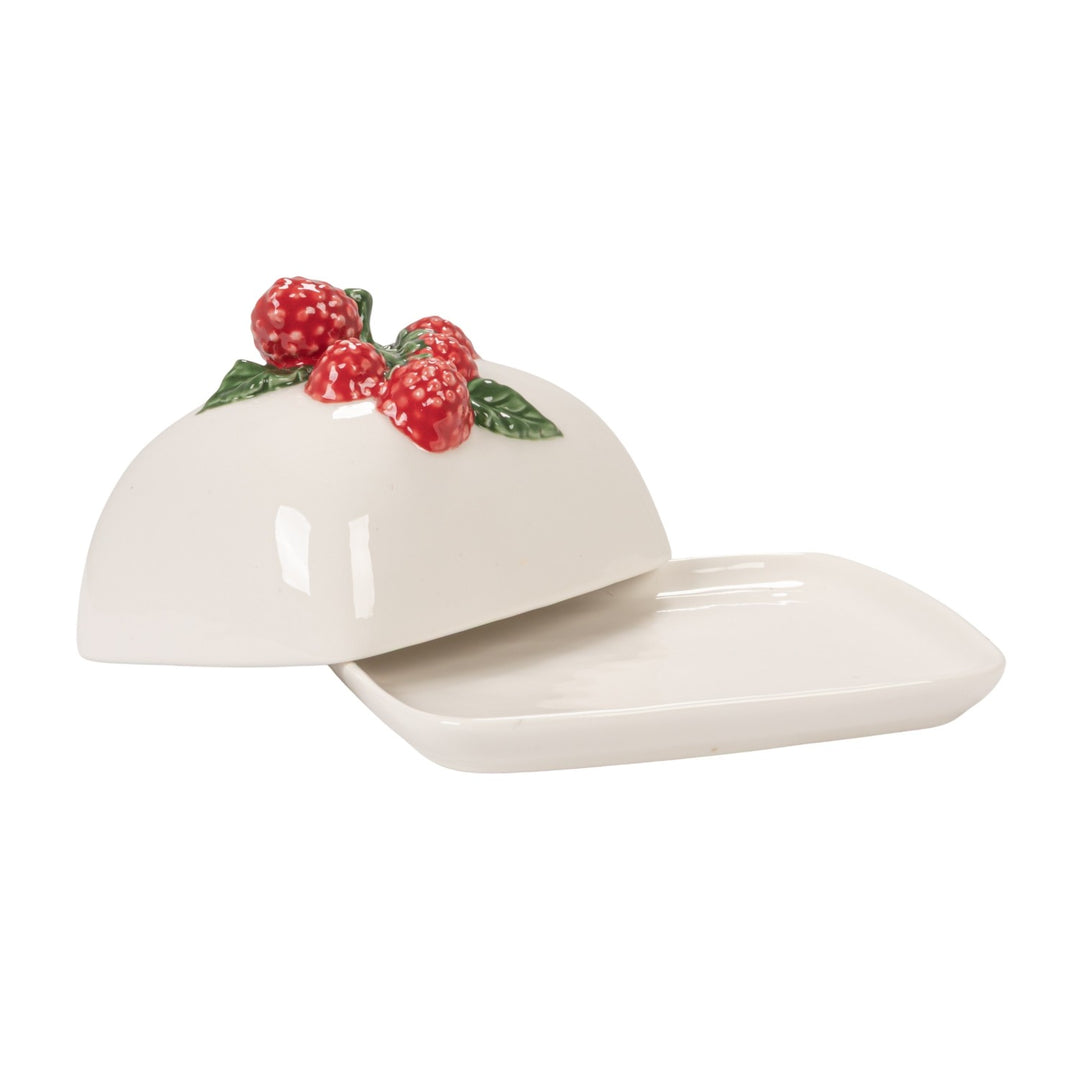 Butter Dish w/ Raspberry Shaped Handle