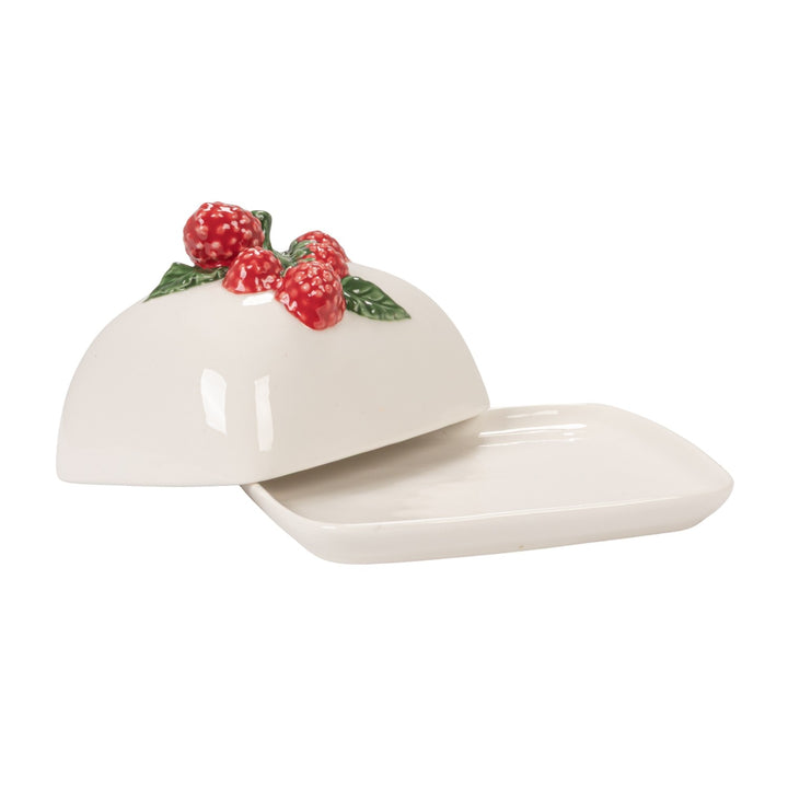 Butter Dish w/ Raspberry Shaped Handle