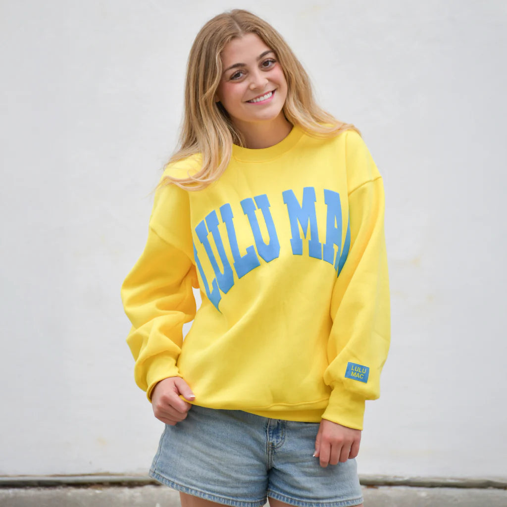 Yellow/Cyan Puff Sweatshirt