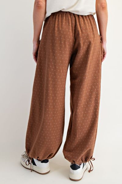 Texture Woven Mineral Washed Pants