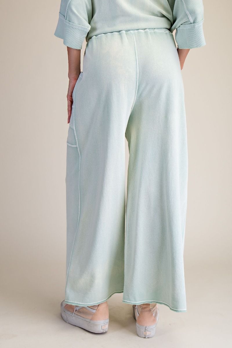 Sage Washed Terry Knit Pants