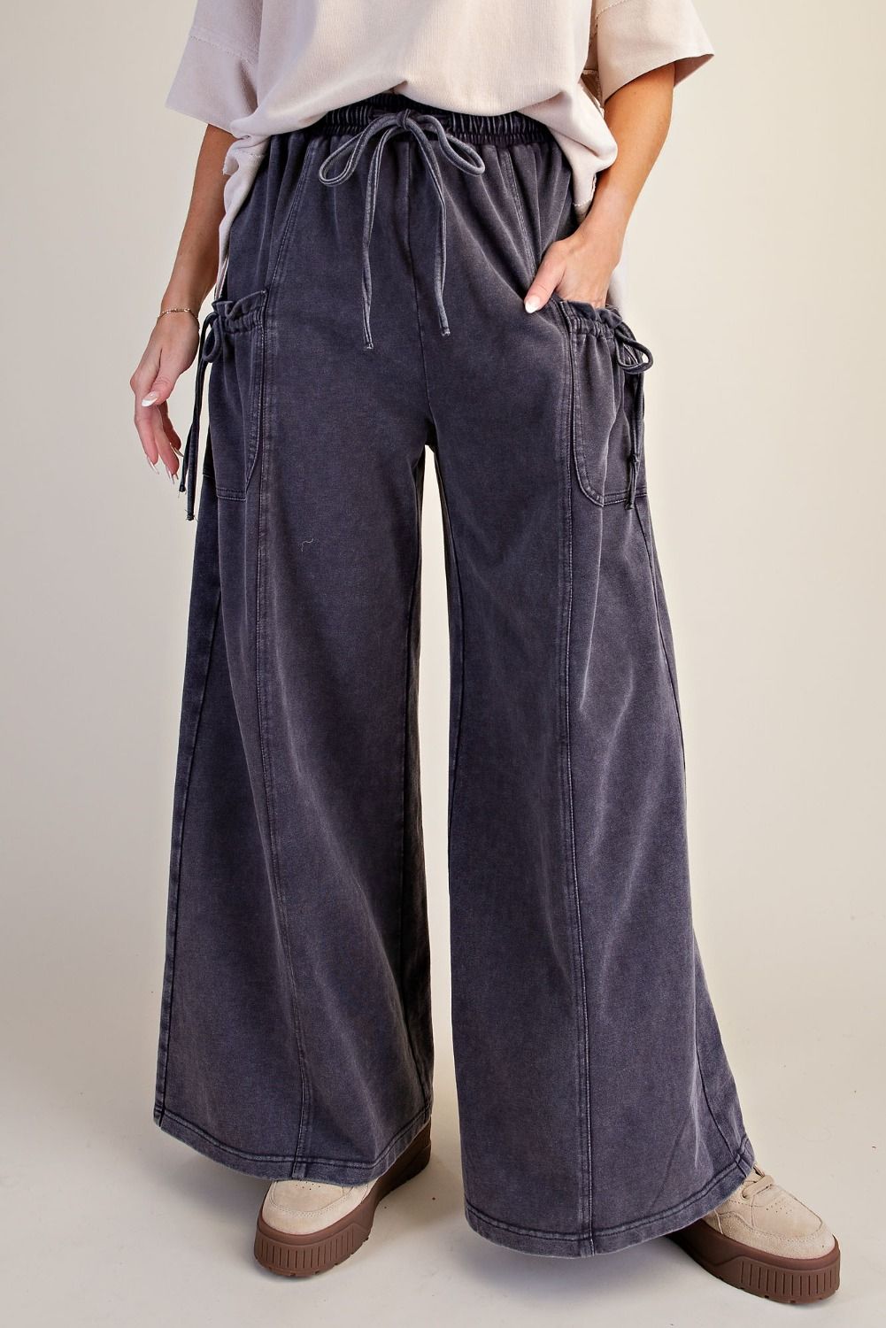 Mineral Washed Terry Knit Pants